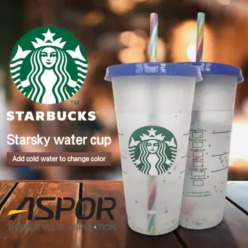 Starbucks Cup Color Changing Confetti Reusable Cold Cup With Straw 24 oz 