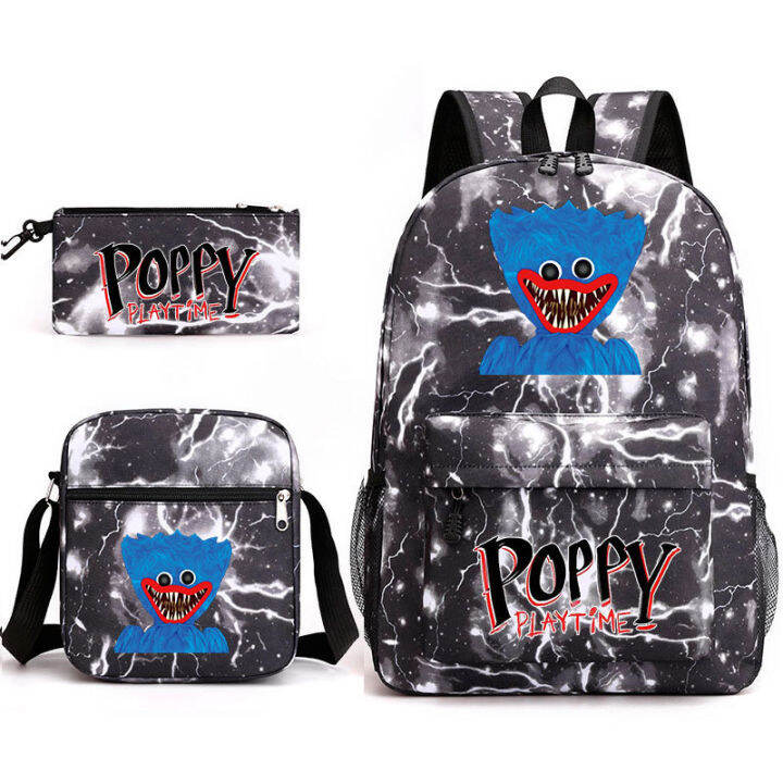 top-2022-new-arrival-huggy-wuggy-poppy-playtime-game-three-piece-set-shoulder-bag-backpack-pen-bag-3-in-1