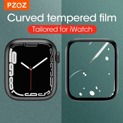 PZOZ  Full Screen Protector Glass For iWatch 6 5 4SE Hydrogel Film For Apple Watch Tempered Film HD Curve Edge Glass 40mm 42mm Screen Protectors