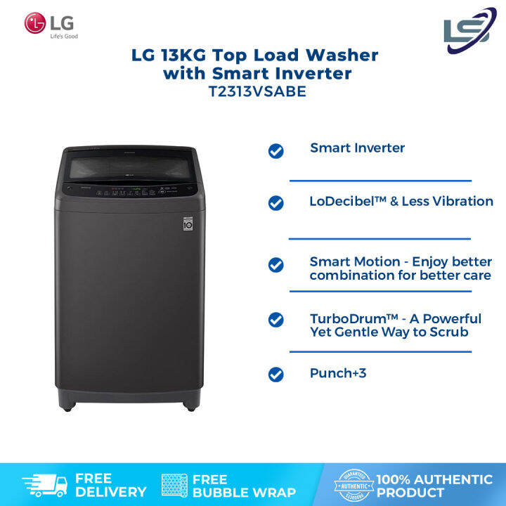 LG 13KG Top Load Washer with Smart Inverter Middle T2313VSABE TurboDrum Smart Diagnosis