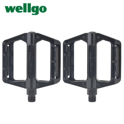 Wellgo อุปกรณ์เสริมสำหรับที่เหยียบบันไดจักรยานจักรยานเสือภูเขาที่เหยียบจักรยานเสือภูเขาถนนภูเขาแป้นเหยียบเบามาก Ultra Leve แบบ B087