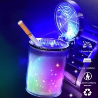 dfgvedvg Creative Car Air Vent Ashtray with Colorful LED Light Ashtray Trash Can Container Smoke Cup Bottle Interior Decoration Supplies