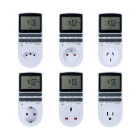 สวิตช์จับเวลาดิจิตอลอิเล็กทรอนิกส์ 24 ชั่วโมง Cyclic EU UK AU US BR FR Plug Kitchen Timer Outlet โปรแกรมจับเวลาซ็อกเก็ต 220V-Piejt