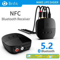 Brifit อะแดปเตอร์รับสัญญาณเสียงบลูทูธ 5.2,ตัวขยายบลูทูธไร้สาย NFC,ลำโพงอินพุต AUX หรือ RCA ขนาด 3.5 มม.,เครื่องขยายเสียง,เครื่องเสียงรถยนต์,หูฟัง,ระบบโฮมเธียเตอร์สเตอริโอ,ตัวรับส่วนประกอบเสียงสเตอริโอ