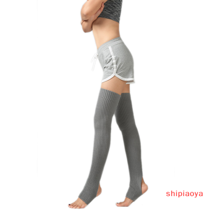shipiaoya-ถุงเท้าให้ความอบอุ่นสำหรับเด็กผู้หญิง1คู่สำหรับเต้นบัลเลต์ถุงเท้ายาว75ซม