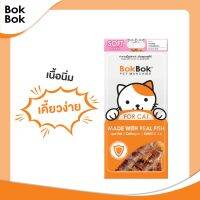 Bok Bok บ๊อกบ๊อก ขนมแมว แมว ขนมสัตว์เลี้ยง เซ็ตปลานิ่ม 24 ถุง ทำจากเนื้อปลา 100% ไม่เติมเกลือ