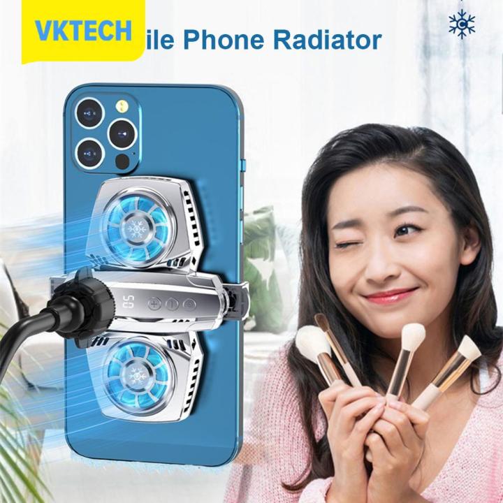 [Vktech] K4 Mobile Phone Radiator Semiconductor Temperature Display Dual Cooling Fan Cell Phone