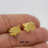 Little Me jewelry - Littleme ต่างหูหมูจิ๋ว สีทอง / สีชมพู / สีเงิน สินค้าทำมือ ของขวัญสำหรับเธอ(แถมฟรี+ กล่องของขวัญ) ตุ้มหู , ต่างหู