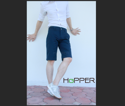 กางเกงขาสั้น Hopper shorts Cotton 100% สีกรม
