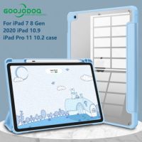 GOOJODOQ เคส ขนิดฝาครอบป้องกัน สำหรับ Ipad Air 4 Air 2020 10.2 7Th 8th