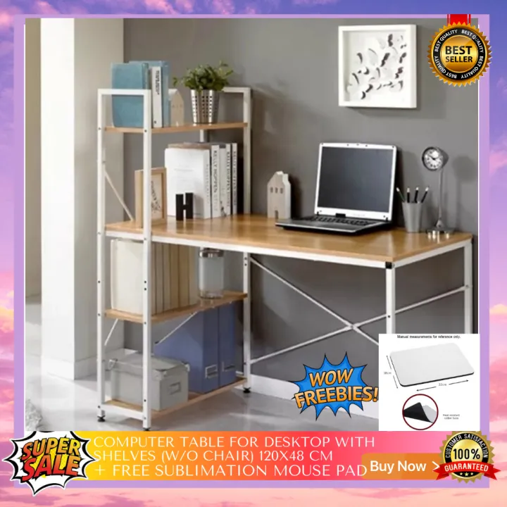 [Wow Amazing Finds!] Computer Table for Desktop with Shelves Work From
