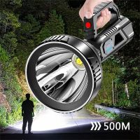 Powerful LED Flashlight Portable Searchlight Camping Flashlight Rechargeable Spotlight Outdoor Waterproof Handheld LED Torch Rechargeable  Flashlights