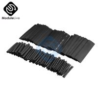 127Pcs Black Cable Sleeve Polyolefin Car Electrical Cable Tube kits Heat Shrink Tube Tubing Sleeve Wrap Wire Assorted 7 Sizes Electrical Circuitry Par