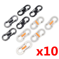 10Pcs Outdoor Camping Carabiner 8 Shaped S Buckle With Lock Mini Keychain Hook Anti-Theft Backpack Buckle Key-Lock Tool