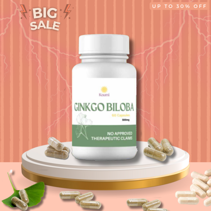 Koumi Ginkgo Biloba Capsule Supplement 60caps 500mg Reduce Anxiety