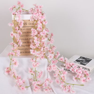 [AYIQ Flower Shop] จำลองดอกเชอรี่ไม้เถาตกแต่งดอกไม้ปลอมเข้ารหัสในวันคริสต์มาส