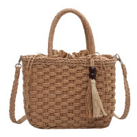 Fashion Tassel Straw Handbag 2021 Summer New Hand-Woven Rattan Bag Woven Purse Wicker Beach Bag Bohemia Shoulder Messenger Bags