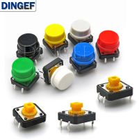 20PCS Tactile Push Button Switch Momentary 12x12x7.3MM Micro switch button with knob Yellow Green Red Kit 12x12x7.3