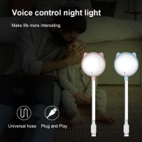 Smart LED Desk Lamp Voice Control Cute Desktop Night Light USB Interface Multicolor Changing RGB for Living Room Home Decor