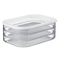 1.6L with 3 Tier Meat Pieces Storage Box Airtight Lid Dishwasher Safe 3Layer Crisper