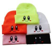 【YD】 Smiling Face Cartoon Embroidered Knitted Hat European and Star Kabi Hat Pullover Adult Curled Cold Ha