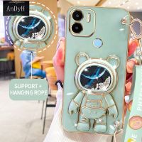 AnDyH Casing For Xiaomi Redmi A1 2022 A1+ 2022 4G A2+ POCO C50 Phone Case Cute 3D Starry Sky Astronaut Desk Holder with lanyard