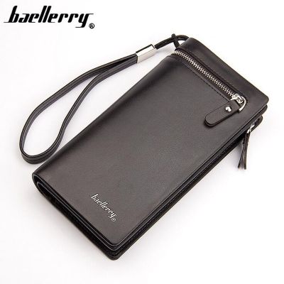 （Layor wallet）Baellerry กระเป๋าสตางค์หนังสำหรับผู้ชายดีไซน์แบบยาวสำหรับผู้ชาย,พร้อมสายกระเป๋าเล็กความจุมากสำหรับกระเป๋าใส่เงินคลัทช์ผู้ชายเคสโทรศัพท์