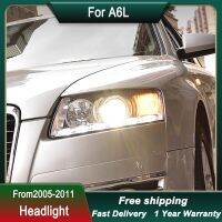 ไฟหน้ารถสำหรับ Audi A6L 2005-2011อัพเกรดเป็นไฟท้าย LED ดีไซน์ใหม่ไฟฉายคาดศีรษะ DRL ไฟฉายคาดศีรษะไฟหน้าประกอบ