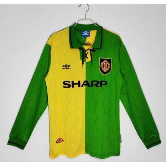 Topquality 9294 Man Utd Third Away Long Sleeve Retro Soccer Jersey MU