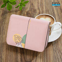 กระเป๋าใส่บัตรอเนกประสงค์สำหรับผู้หญิง Sweet Flower Pu Leather Multi-Card Slot Short Wallet