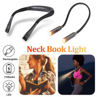 Flexible Hanging Neck Light Reading Light Rechargeable 3 Colors 8 LED Book Light for Reading Knitting Camping Repairing Running