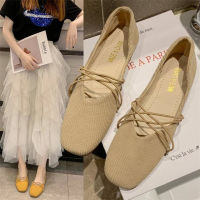 Ins Pop Single Shoes Female 2022 Beans Beans Fashion Shoes Korean All-Match Knitted Shallow Flat Shoes