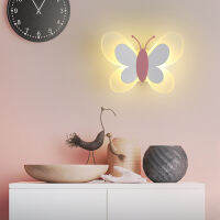 Butterfly Shaped LED Wall Lamp For Kids Bedroom Wall Sconce Modern Home Blue Pink White Girls boys Cartoon Wall Lamps AC85-260V