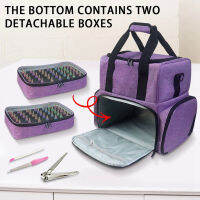 กระเป๋าเก็บยาทาเล็บแบบพกพากระเป๋าถือพร้อมสายคล้องไหล่ที่ถอดออกได้ Divider Travel Multi Carrying Case Bag