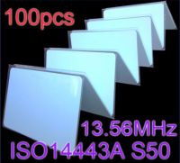 100pcs RFID Cards 13.56MHz NFC ISO14443A S50 Re-writable Proximity Smart Card 0.8mm Thin Access Control Card