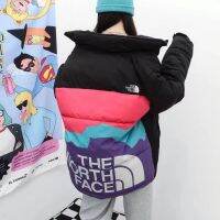 ของแท้ NORTH FACE 1996แท้เป็นคู่ชุดสีเงินเสื้อโค้ทเด็กผู้หญิงหนาสีรุ้งบนภูเขานักเรียนผ้าฝ้ายสีรุ้งสำหรับนักเรียนนักศึกษาสไตล์เกาหลี