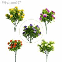 1 Bundle Outdoor Artificial Fake Flowers UV Resistant No Fade Boxwood Faux Plastic Shrubs Plants for Garden Patio Porch Window B