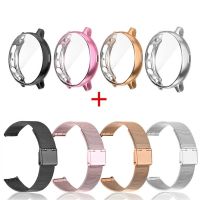 ZZOOI For Samsung Galaxy Watch Active 2 44mm 40mm Strap + Case Protector Stainless Steel Bracelet For Galaxy Watch 4 Classic 46mm 42mm