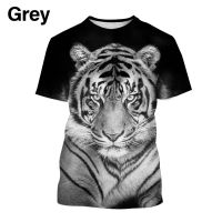 2023 Customized Fashion Summer Fierce Tiger 3D T-shirt Print Short Sleeve Fun Design Casual  Round Neck Top T-shirt Short Sleeve，Contact the seller for personalized customization