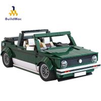 BuildMoc Technical Creative Mini Cooper Golf Cabriolet Sports Roadster Building Blocks Super Racing Car Fit Bricks Kid Toys Gift