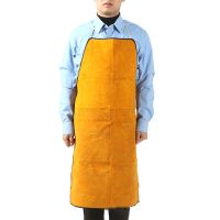 Durable Unisex Cowhide Welding Apron with Tool Pockets Straps Adjustable For Woodworking Painting kitchen Aprons