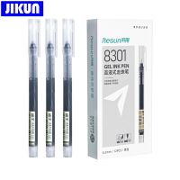 JIKUN 12pcs Roller Pen 0.5mm Black/blue Color ink Straight Liquid Ballpoint Gel Pens for School Office Stationery Quick Drying Pens