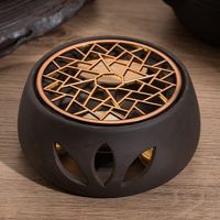 Ceramic Teapot Warmer Holder Base Tea Warmer Insulation Base Tea Coffee Water Warmer Hollow Candle Heating Base Holder