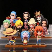 Hot Sales box Luffy Zoro straw hat Piece handheld office mini model car full set