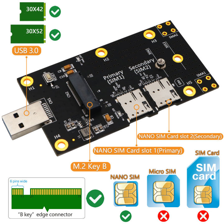 ngff-m2-key-b-to-usb-3-0-adapter-wdual-nano-sim-card-slots-for-3g-4g-5g-module