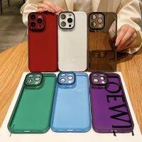 Floveyoo เคสป้องกันเลนส์กล้องกระจกโปร่งแสงสำหรับ iPhone 14 Plus 13 12 11 Pro Max X XS XR เคสลูกอมเคี้ยวนุ่มหรู