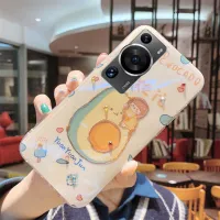 เคสมือถือสำหรับ Huawei P60 Pro ฝาหลังอ่อนนุ่มซิลิโคนสีฟ้าน่ารักไฟแฟลชรูปการ์ตูนกันตกเคสโทรศัพท์ Huawei P60