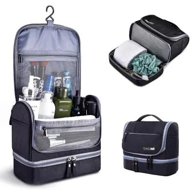 Hanging Travel Toiletry Bag with Hook and Handle Waterproof Cosmetic Bag Dop Kit Men Women Make Up Case Organizer