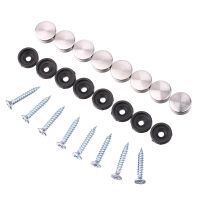 8 Sets 12-30mm Mirror Fasteners Screws Decorative Cap Nail Advertising Glass Screw Stainless Steel Cover Furniture Hardware Screw Nut Drivers