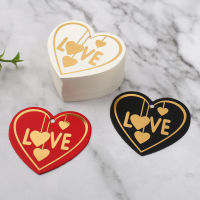 Valentines Day Hot Stamping Tag 50pcs Wedding LOVE Gift Packaging Label Signage Gift Decoration Card with Souvenir Heart-shaped Listing